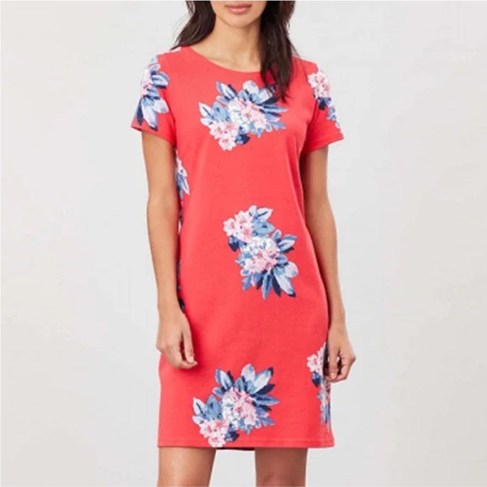 Joules Floral coral Dress size 10